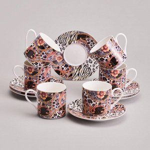 Кофейный набор "Top Style" на 6 персон, 12 предметов, 180 мл - Элегантный сервиз для истинных ценителей кофе, 1 шт.