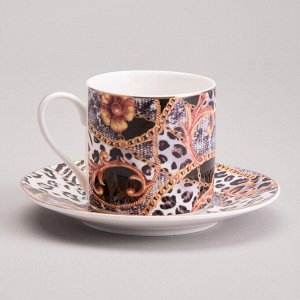 Кофейный набор "Top Style" на 6 персон, 12 предметов, 180 мл - Элегантный сервиз для истинных ценителей кофе, 1 шт.