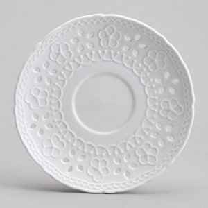 Чайный сервиз из белоснежного фарфора LEFARD STYLE на 6 персон с ажурным орнаментом, 12 предметов, 220 мл, 1 шт.