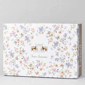 Чайный сервиз Lefard "Времена года": 6 фарфоровых чашек с блюдцами, 250 мл, серая пастель с золотом, 1 шт.