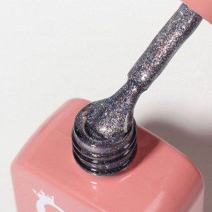 Гель лак для ногтей кошачий глаз, трехфазный, 10 мл, LED/UV, серебристый (38)