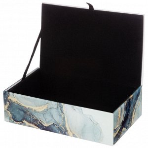Элегантный набор мраморных шкатулок (2 шт.) - Размеры: 21x12x6.5 см и 23x15x8.5 см, 1 шт.
