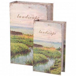 Элегантный набор шкатулок-книжек из 2-х штук (27x18x7 см и 21x13x5 см), 1 шт.