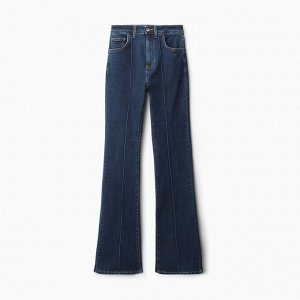 Джинсы женские клёш со стрелкой MINAKU: Jeans Collection, тёмно-синие