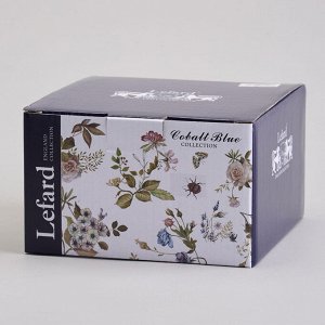 Подарочный чайный набор из магнезийного фарфора LEFARD "Belle" на 2 персоны, 4 предмета, 190 мл — эксклюзивная коллекция с цветочным декором, 1 шт.