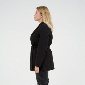 Пиджак женский с поясом MIST plus-size, цвет чёрный