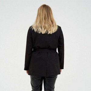 Пиджак женский с поясом MIST plus-size, цвет чёрный