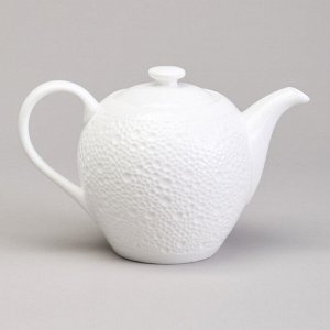 Фарфоровый чайник Lefard CAVIER 900 мл — Белоснежный рельефный дизайн, профессиональная прочность, 1 шт.