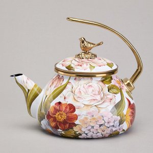 Эмалированный чайник Agness Flandria 2,2 л — стильный европейский дизайн, титановая защита, подходит для всех плит, 1 шт.