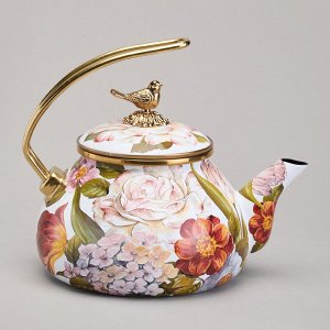 Эмалированный чайник Agness Flandria 2,2 л — стильный европейский дизайн, титановая защита, подходит для всех плит, 1 шт.