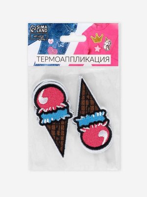 Термоаппликация «Мороженое», 7.2x3.5 см, разноцветная