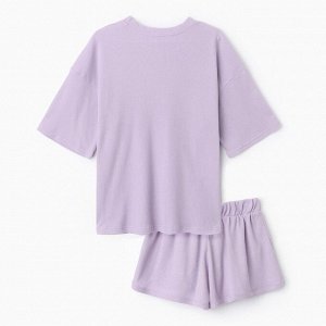 Пижама женская (футболка, шорты) KAFTAN Basic line, сиреневая