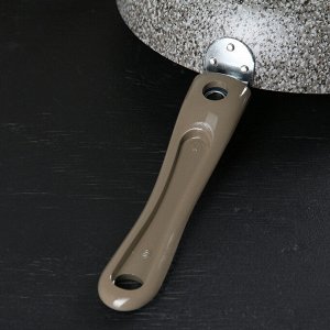 Сковорода Onyx, d=24 см, съёмная ручка, стеклянная крышка, антипригарное покрытие, цвет серый