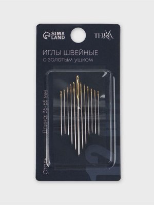 Иглы швейные штопальные TEIRA, для гобелена, набор 12 шт., d=0.7-1.4, 3.6-9 см