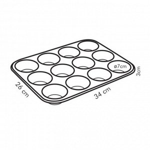 Форма Tescoma Delecia «12 пышек» для выпечки, сталь с антипригарным покрытием