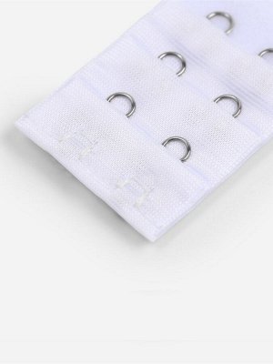 Застёжка для бюстгальтера, удлинитель, 3 ряда 2 крючка, 3.2x5 см, белая