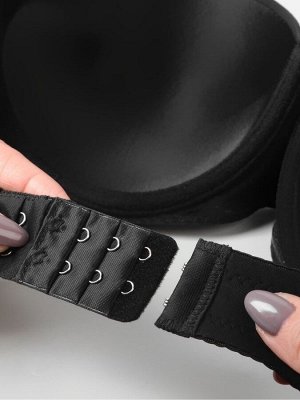 Застёжка для бюстгальтера, удлинитель, 3 ряда 2 крючка, 3.2x5 см, чёрная