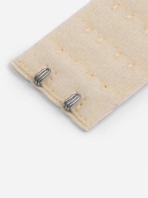 Застёжка для бюстгальтера, удлинитель, 3 ряда 2 крючка, 3.2x5 см, бежевая