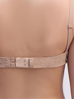 Застёжка для бюстгальтера, удлинитель, 3 ряда 2 крючка, 3.2x5 см, бежевая
