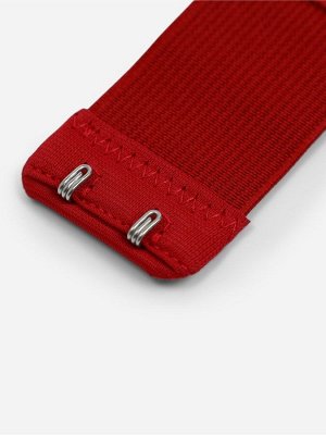 Застёжка для бюстгальтера, удлинитель, 3 ряда 2 крючка, 3.2x10.5 см, 5 шт., бордовая