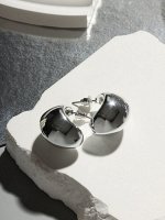 Серьги пластик «Круг» цикл, цвет серебро