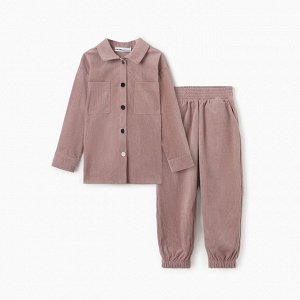 Костюм детский KAFTAN Velvet 36 (134-140 см), пыльно-розовый