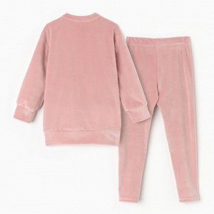 Костюм детский (свитшот, лосины) KAFTAN Plushy 32 (110-116), розовый