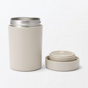MUJI Wide-Mouth Insulated Soup Jar - термос-контейнер для супа, серо-бежевый