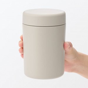 MUJI Wide-Mouth Insulated Soup Jar - термос-контейнер для супа, серо-бежевый