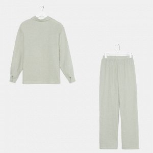 Комплект домашний женский (рубашка, брюки) KAFTAN Basic размер, зелёный