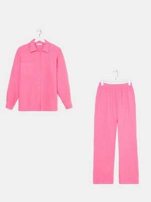 Комплект домашний женский (рубашка, брюки) KAFTAN Basic размер, розовый