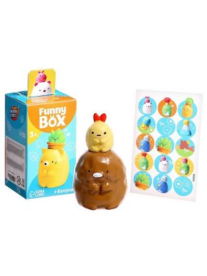 Игрушка - сюрприз Funny Box «Зверята»: фигурка, наклейки, МИКС