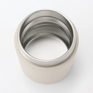 MUJI Wide-Mouth Insulated Soup Jar - термос для супа с широким горлом, серо-бежевый