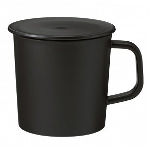 MUJI Polypropylene Mug with Lid - полипропиленовая кружка с крышкой, черная