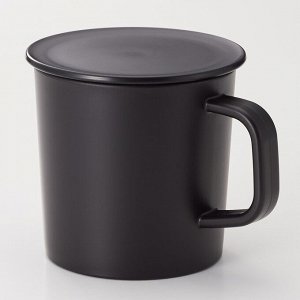 MUJI Polypropylene Mug with Lid - полипропиленовая кружка с крышкой, черная