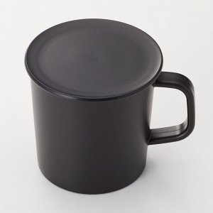 MUJI Polypropylene Mug with Lid - полипропиленовая кружка с крышкой, черная