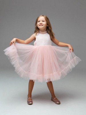 Платье нарядное детское MINAKU: PartyDress со стойкой цвет розовый 116