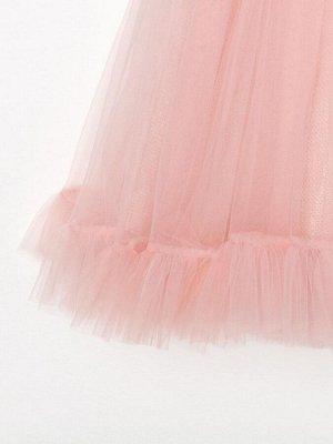Платье нарядное детское MINAKU: PartyDress со стойкой цвет розовый 116