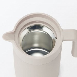 MUJI Wide Mouth Thermal Table Pot - настольный термопот с широким горлом, серо-бежевый