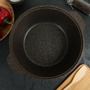 Кастрюля-жаровня Granit ultra original, 4 л, стеклянная крышка, антипригарное покрытие, цвет чёрный