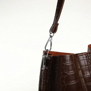Сумка женская на магните TEXTURA, средний размер, цвет коричневый