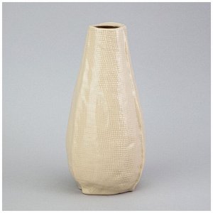 Элегантная бежевая ваза 13x13x25 см для декора интерьера, 1 шт.