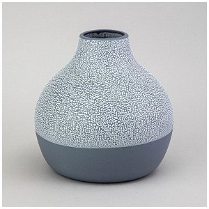 Ваза "Жемчужина" 20x20x21.6 см - Темно-синяя - Элегантный декор для вашего интерьера, 1 шт.