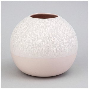 Элегантная ваза "Жемчужина" в пудровом цвете - 18x18x16 см, 1 шт.