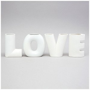 Набор ваз «Love» - Белые, Высота 15.2 см - Идеальный акцент для вашего интерьера, 1 шт.