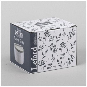 Стильная банка для хранения "Flowers Story" с деревянной крышкой, 450 мл (11,5x10,5x9 см), 1 шт.