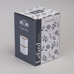 Набор банок "Цветочная история" с деревянной крышкой, 2 шт. (9x6,5 см, 225 мл), 1 шт.