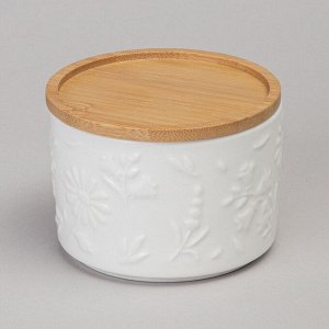 Набор банок "Цветочная история" с деревянной крышкой, 2 шт. (9x6,5 см, 225 мл), 1 шт.