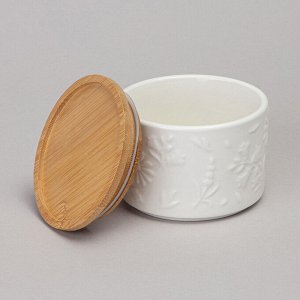 Набор банок "Цветочная история" с деревянной крышкой, 2 шт. (9x6,5 см, 225 мл), 1 шт.