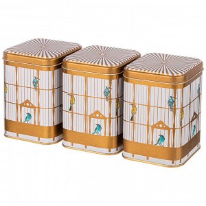 Элегантный набор контейнеров для хранения "Paradise Bird" из 3-х штук, 1 л, 9x9x12,5 см, 1 шт.